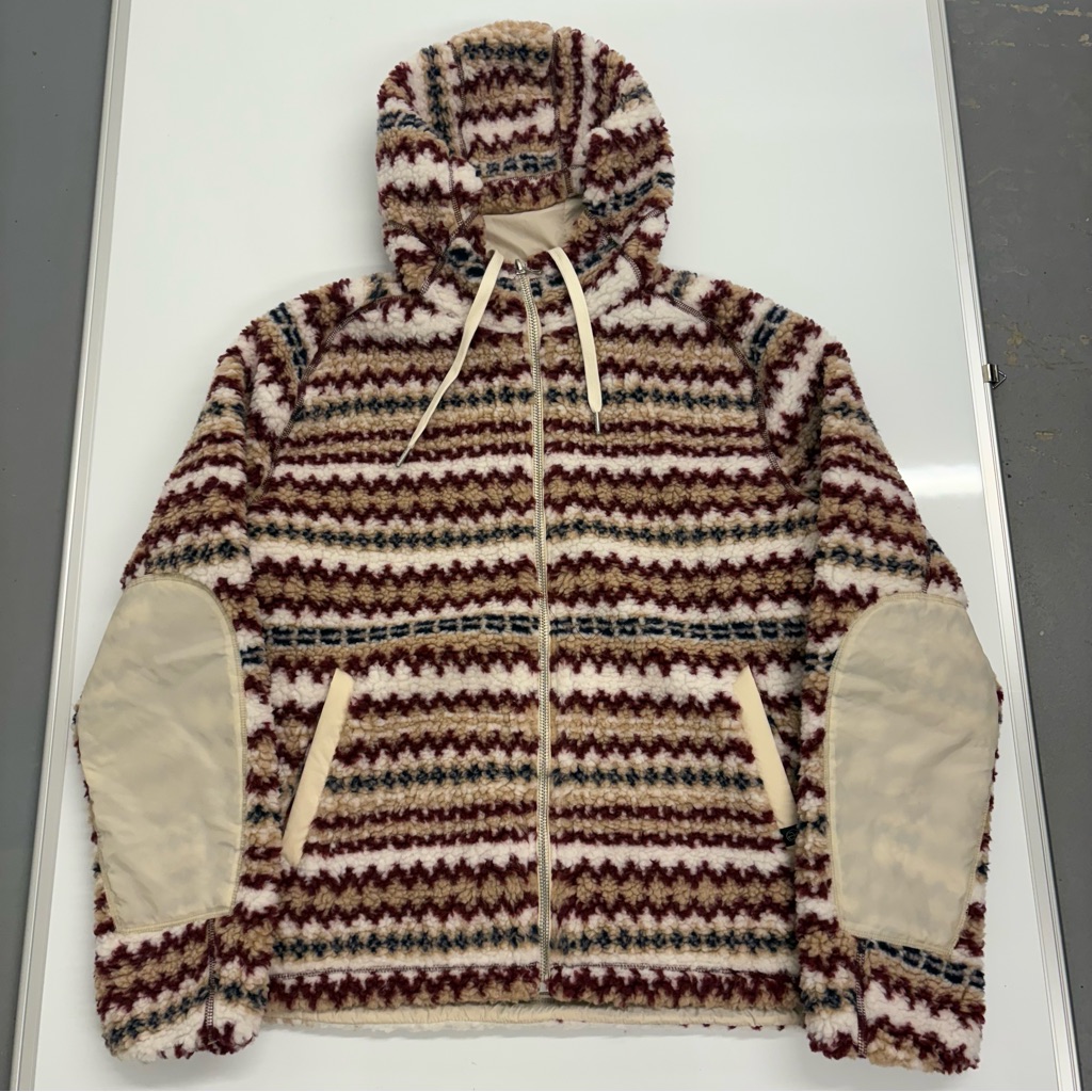 Rag & Bone Fair Isle Faux Shearling Hooded Jacket Xl Sherpa